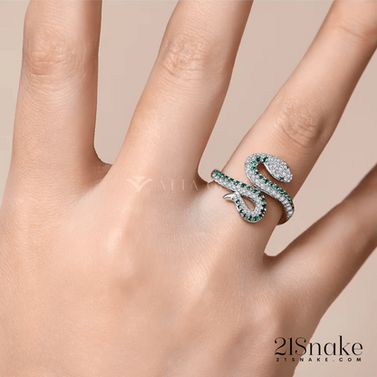 21Snake Ring Full Moissanite Diamond D