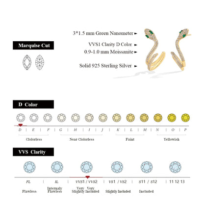 21Snake Moissanite Stud Earrings